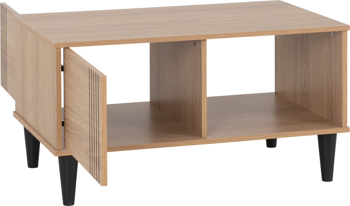 Tessa 1 Door Coffee Table - Natural Oak Effect - view 10