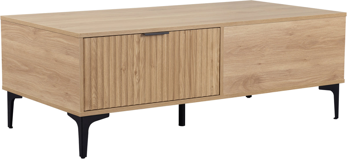 Miami 2 Drawer Coffee Table - Oak Effect/Black - view 11