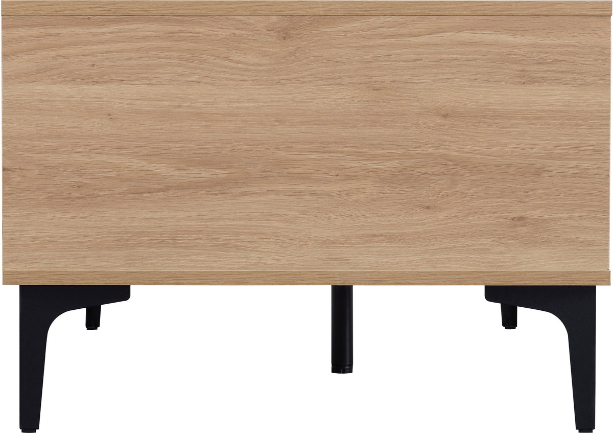 Miami 2 Drawer Coffee Table - Oak Effect/Black - view 7