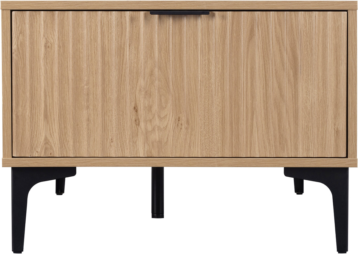 Miami 2 Drawer Coffee Table - Oak Effect/Black - view 5