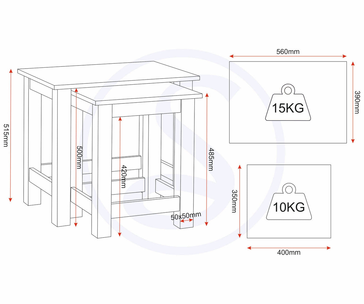 Tessa Nest Of 2 Tables - Natural Oak Effect - view 3