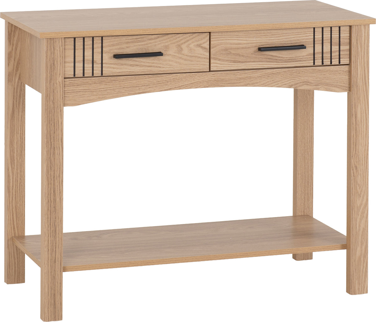 Tessa 2 Drawer Console Table - Natural Oak Effect - view 9