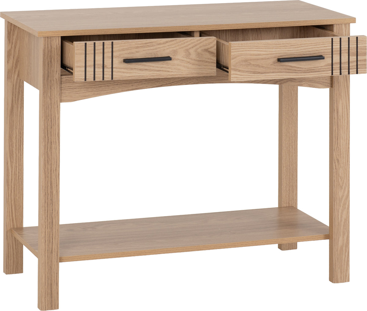 Tessa 2 Drawer Console Table - Natural Oak Effect - view 8