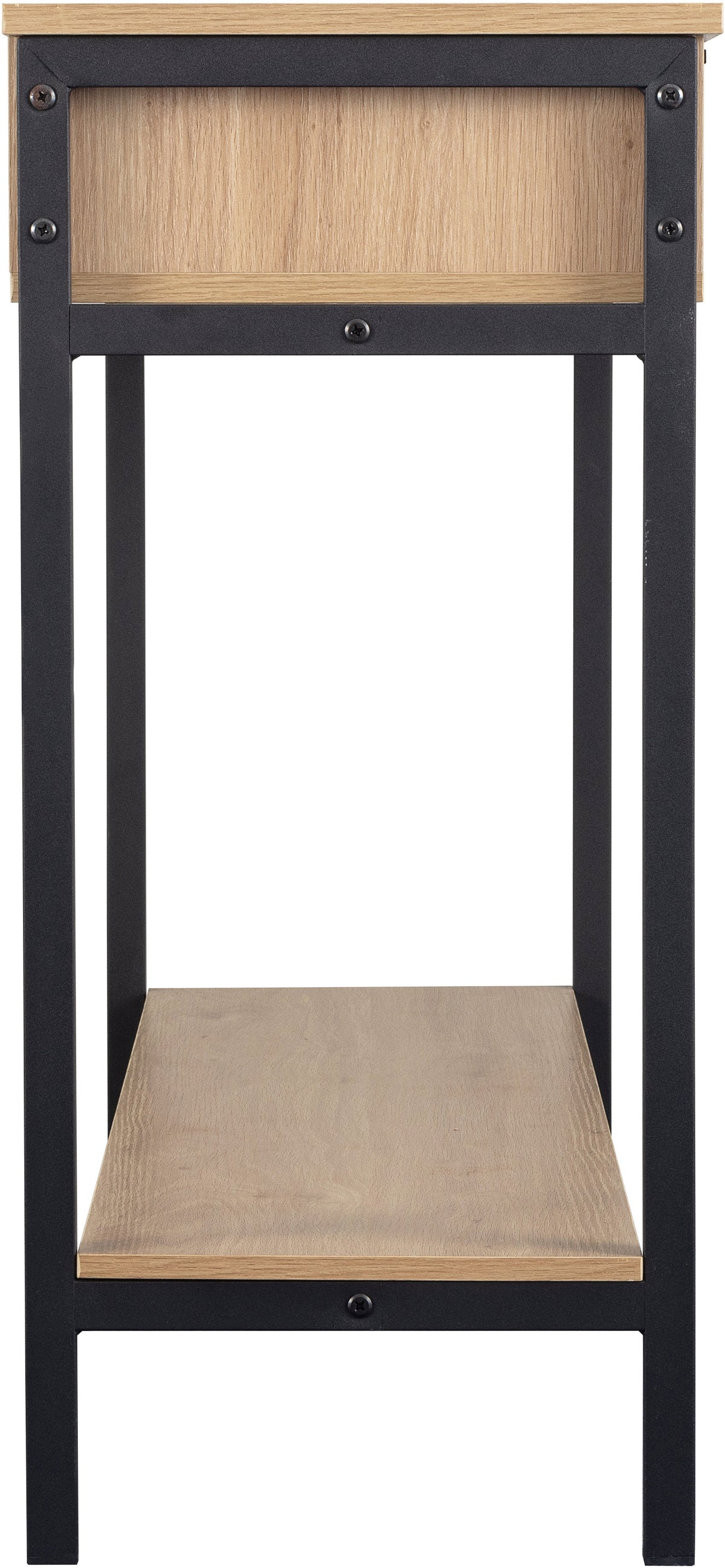 Miami 2 Drawer Console Table - Oak Effect/Black - view 6