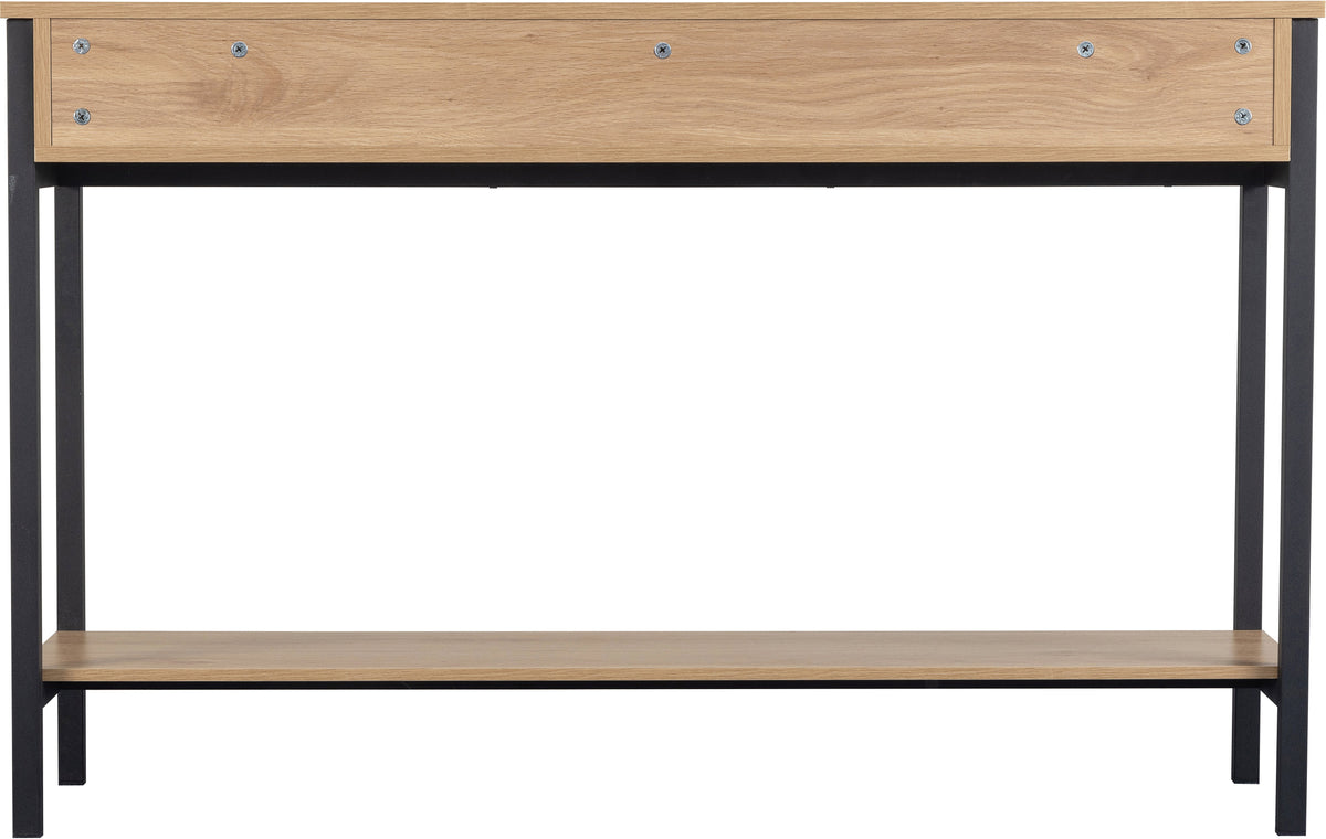 Miami 2 Drawer Console Table - Oak Effect/Black - view 5