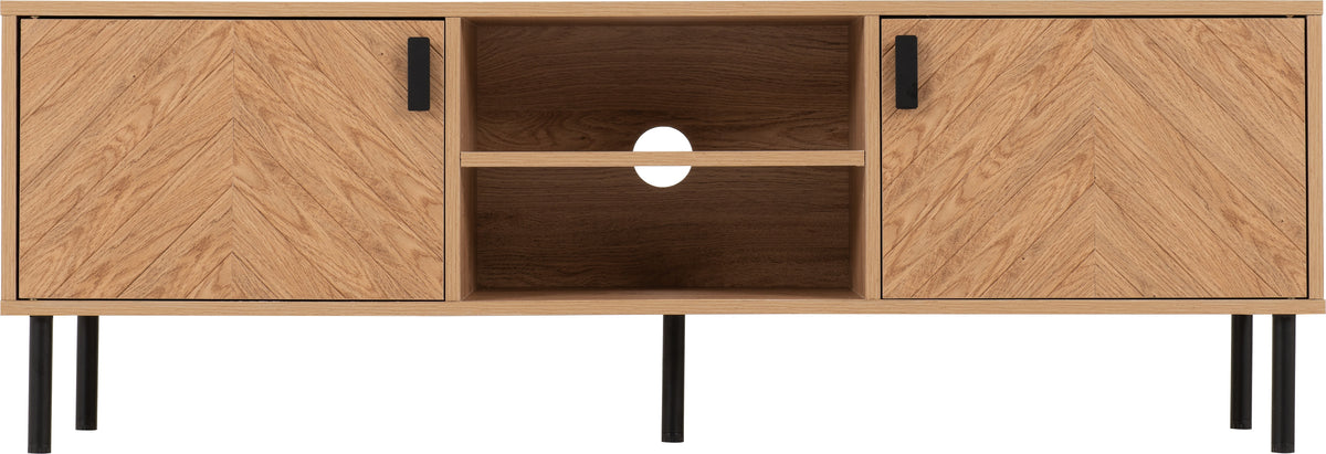 Leon 2 Door TV Unit - Medium Oak Effect - view 6