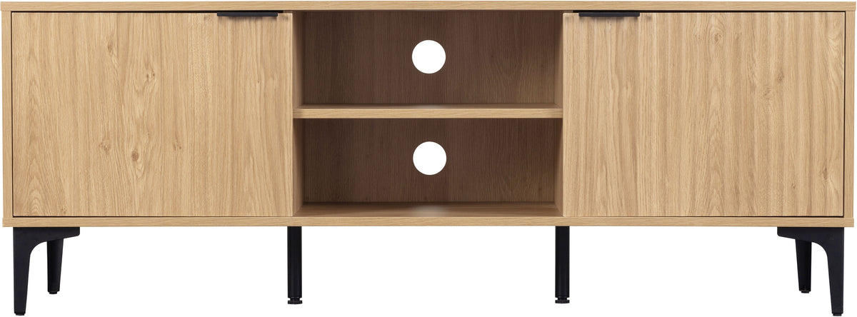 Miami 2 Door TV Unit - Oak Effect/Black - view 5
