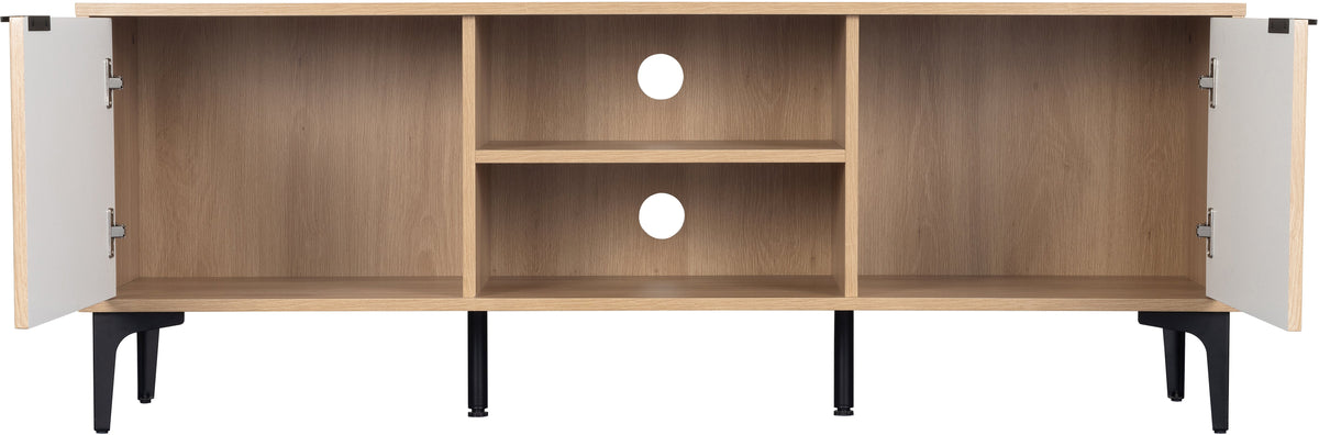 Miami 2 Door TV Unit - Oak Effect/Black - view 4