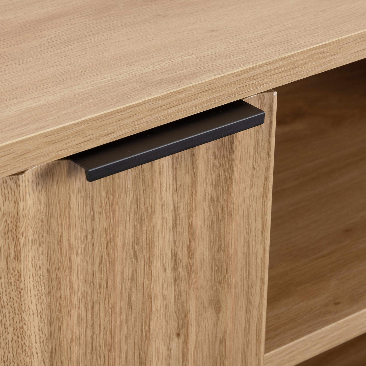 Miami 2 Door TV Unit - Oak Effect/Black - view 9