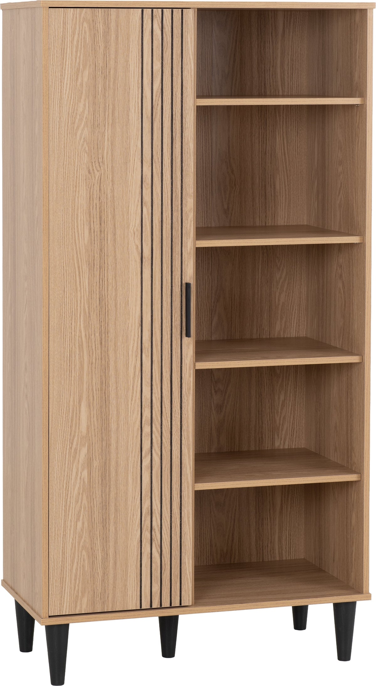 Tessa 1 Door Bookcase Unit - Natural Oak Effect - view 9