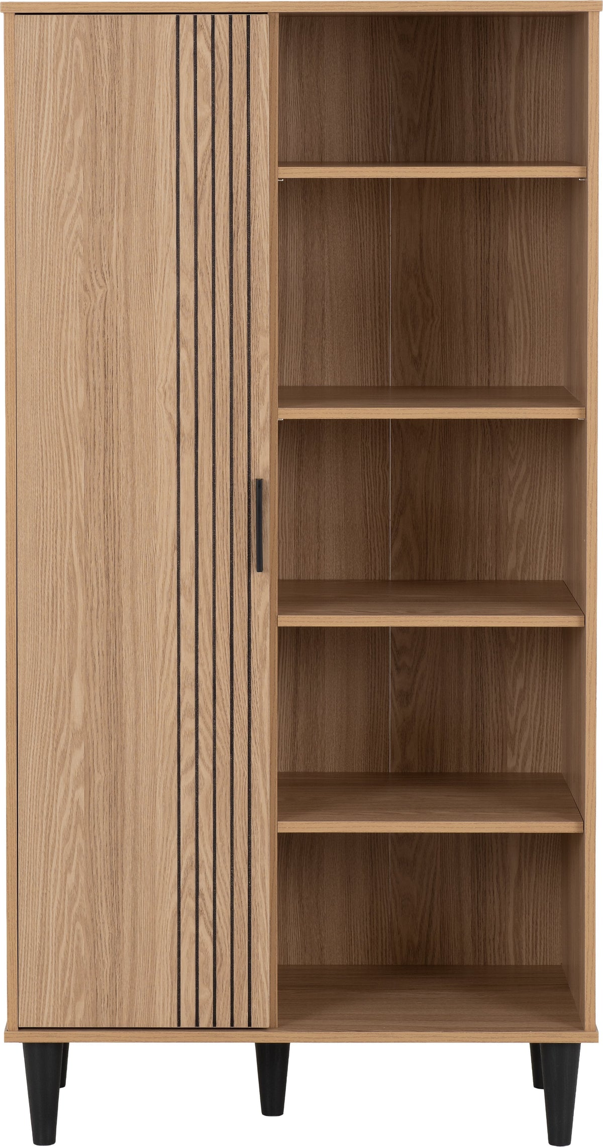 Tessa 1 Door Bookcase Unit - Natural Oak Effect - view 7