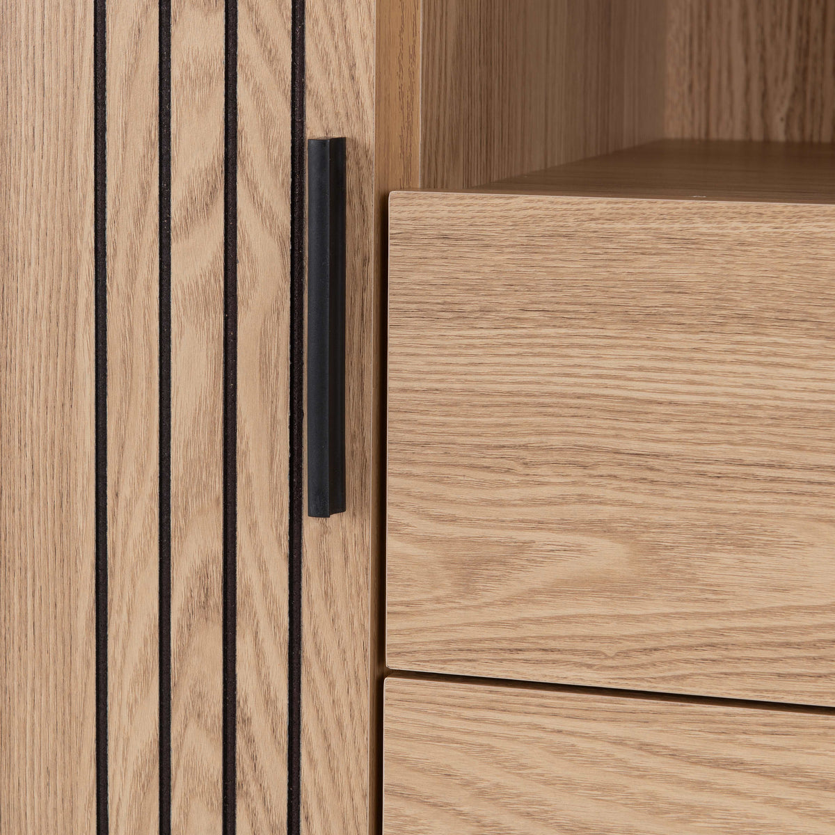 Tessa 1 Door 2 Drawer Bookcase Unit - Natural Oak Effect - view 4