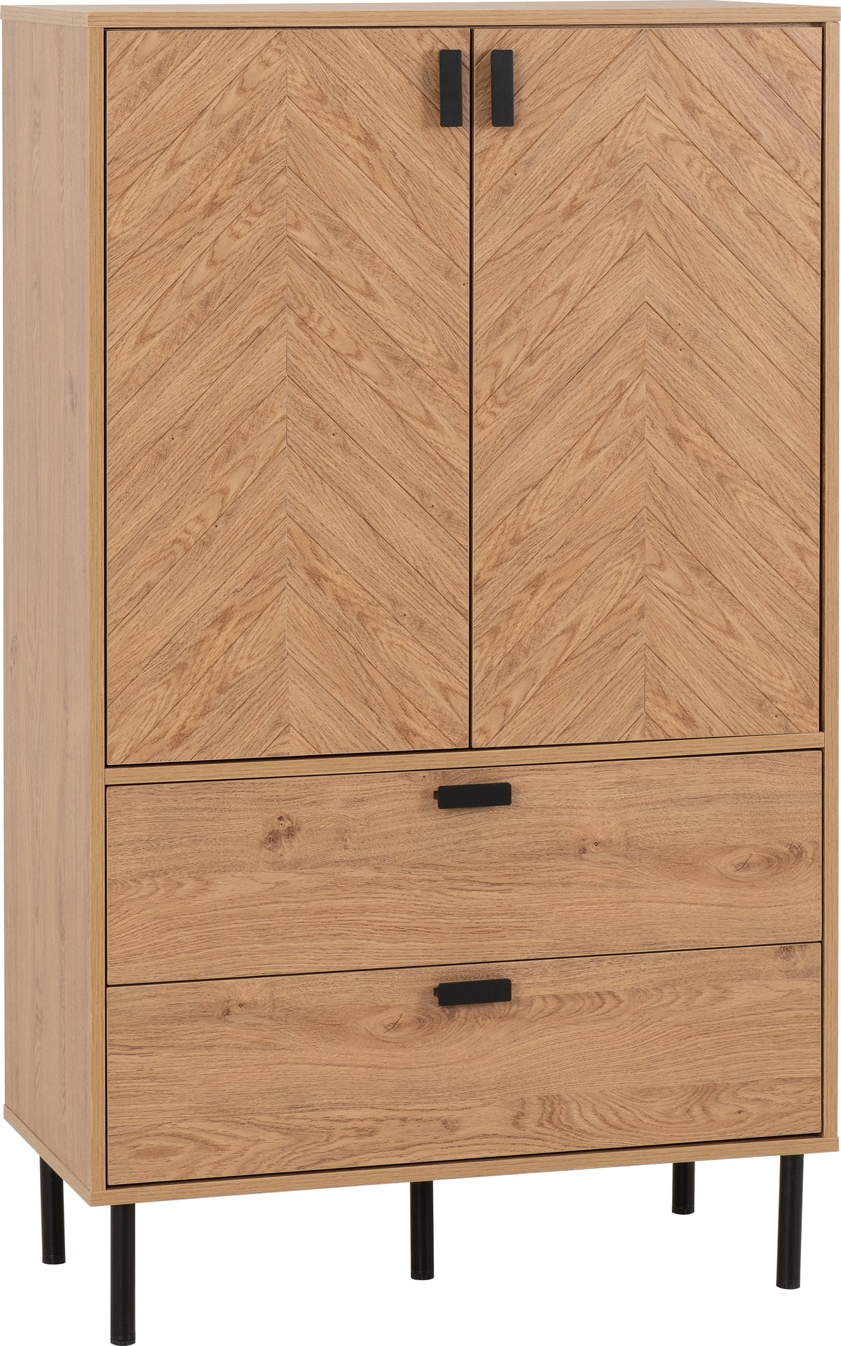 Leon 2 Door 2 Drawer Cabinet - Medium Oak Effect - view 2