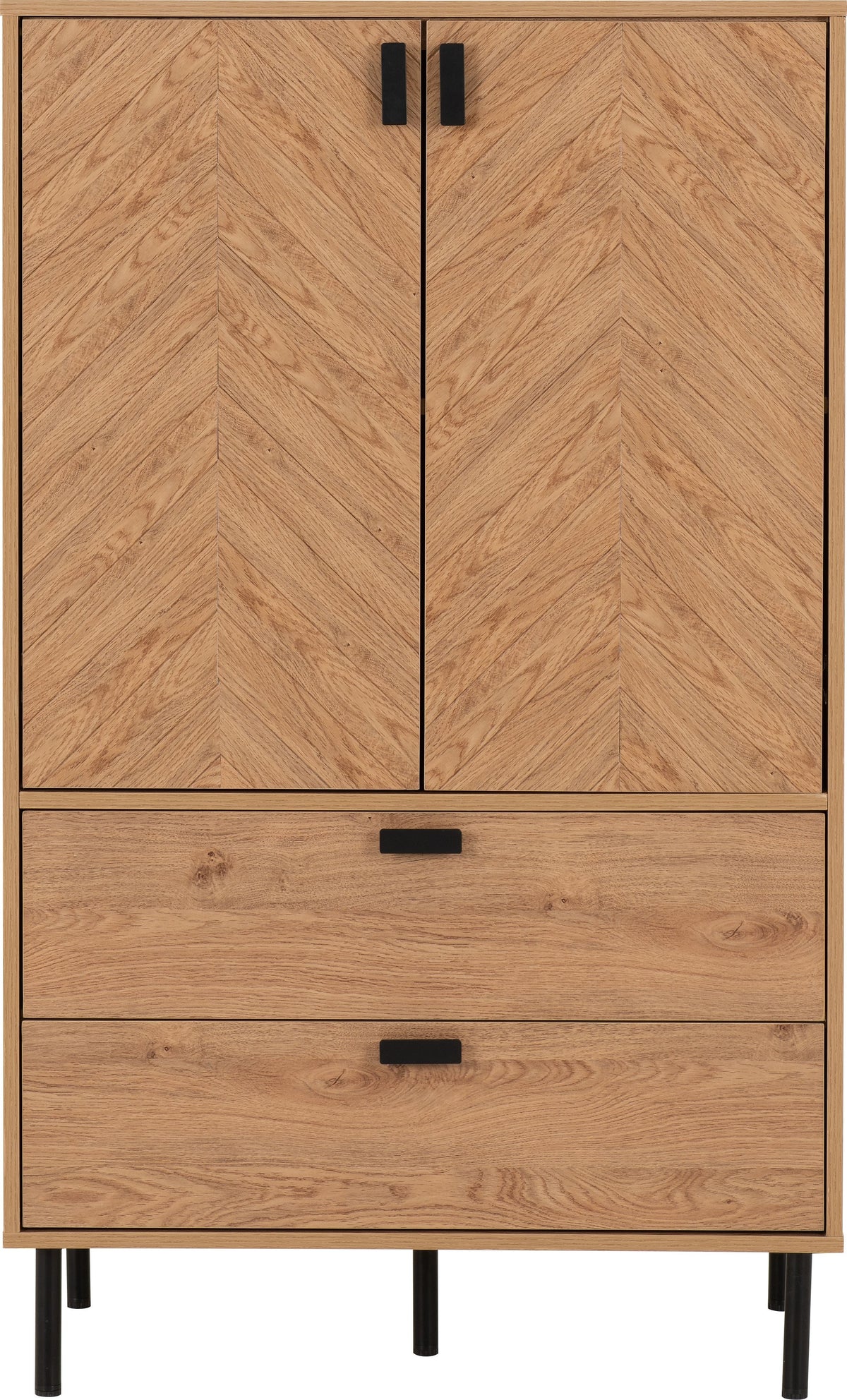 Leon 2 Door 2 Drawer Cabinet - Medium Oak Effect - view 10