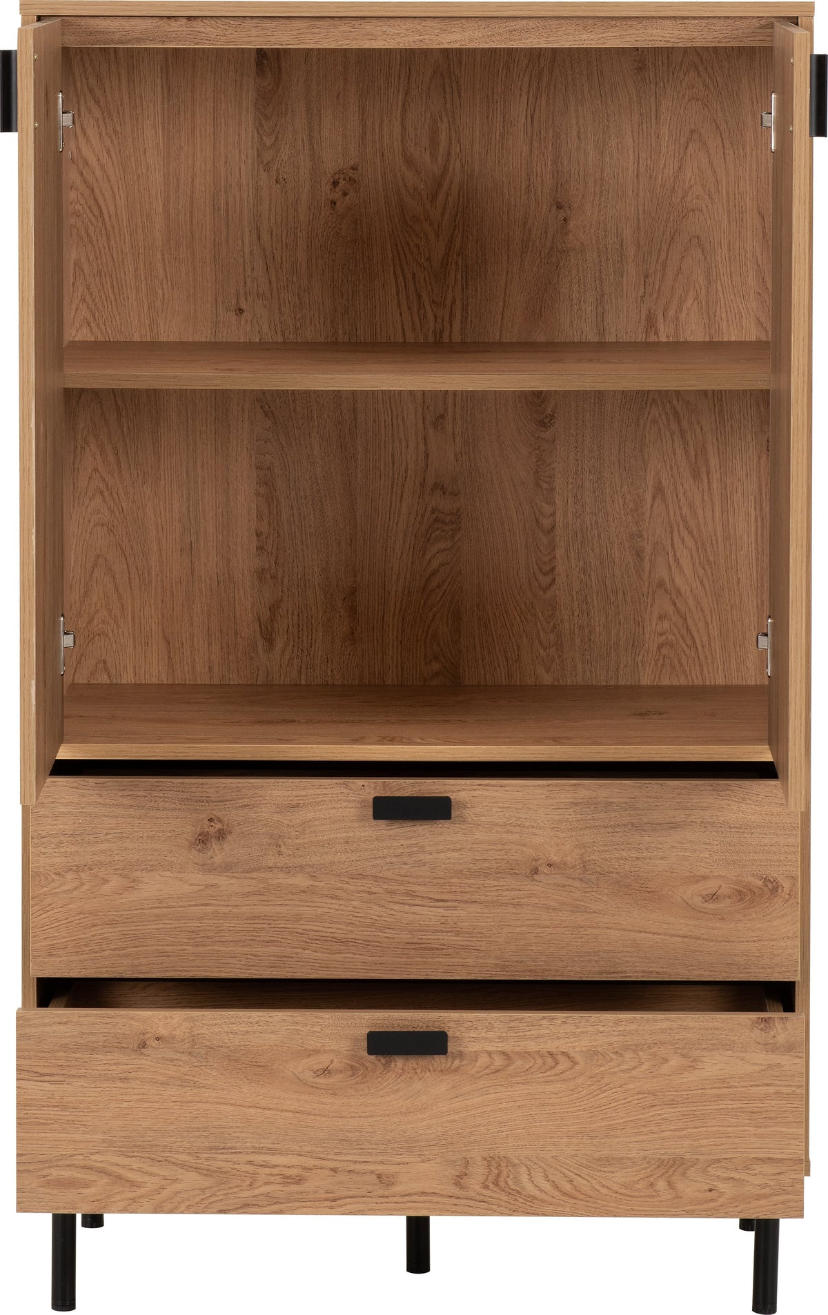 Leon 2 Door 2 Drawer Cabinet - Medium Oak Effect - view 9