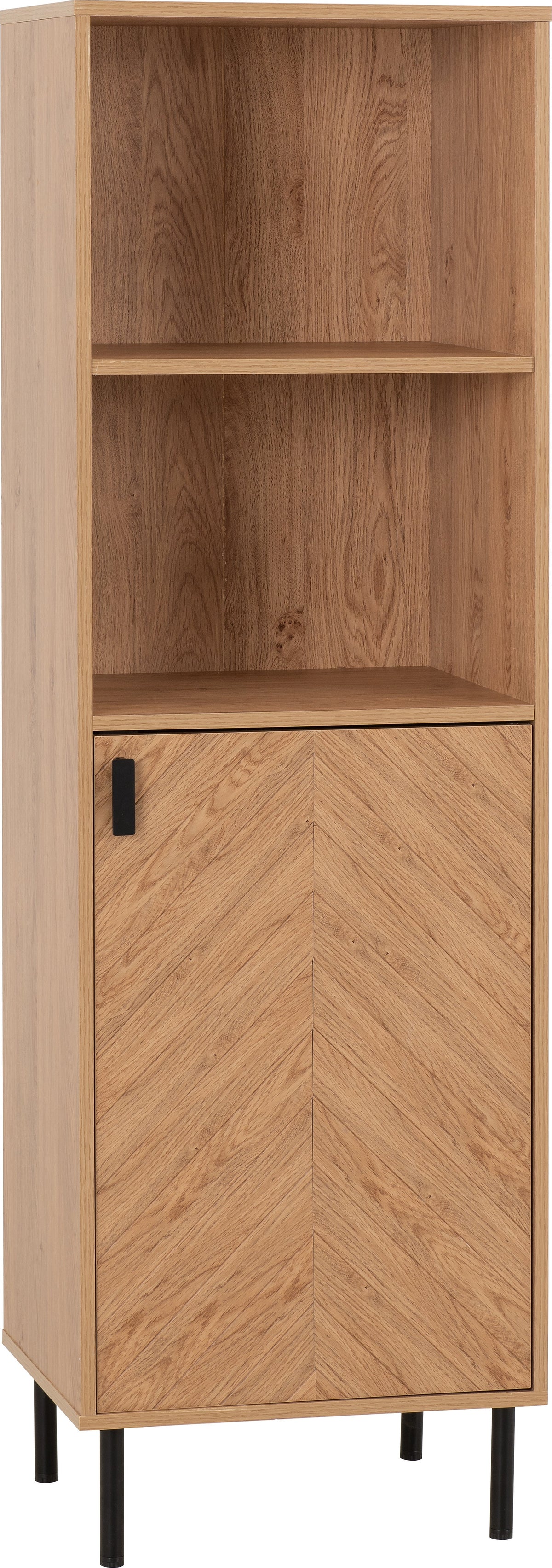Leon 1 Door 2 Shelf Cabinet - Medium Oak Effect - view 12