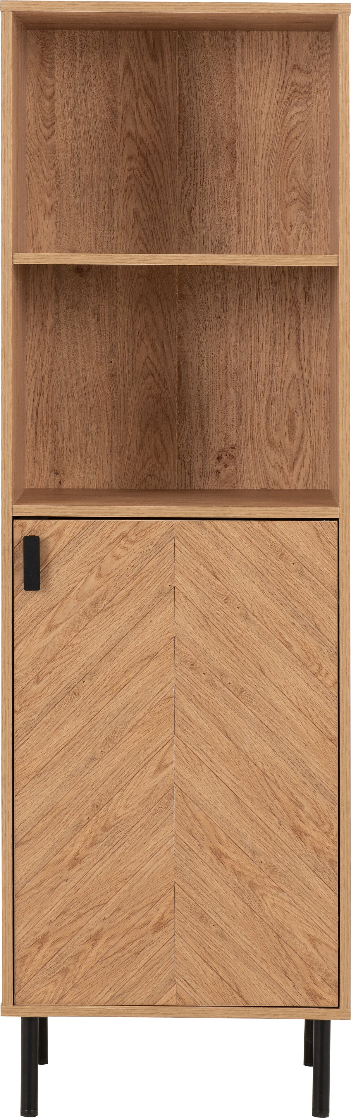 Leon 1 Door 2 Shelf Cabinet - Medium Oak Effect - view 11