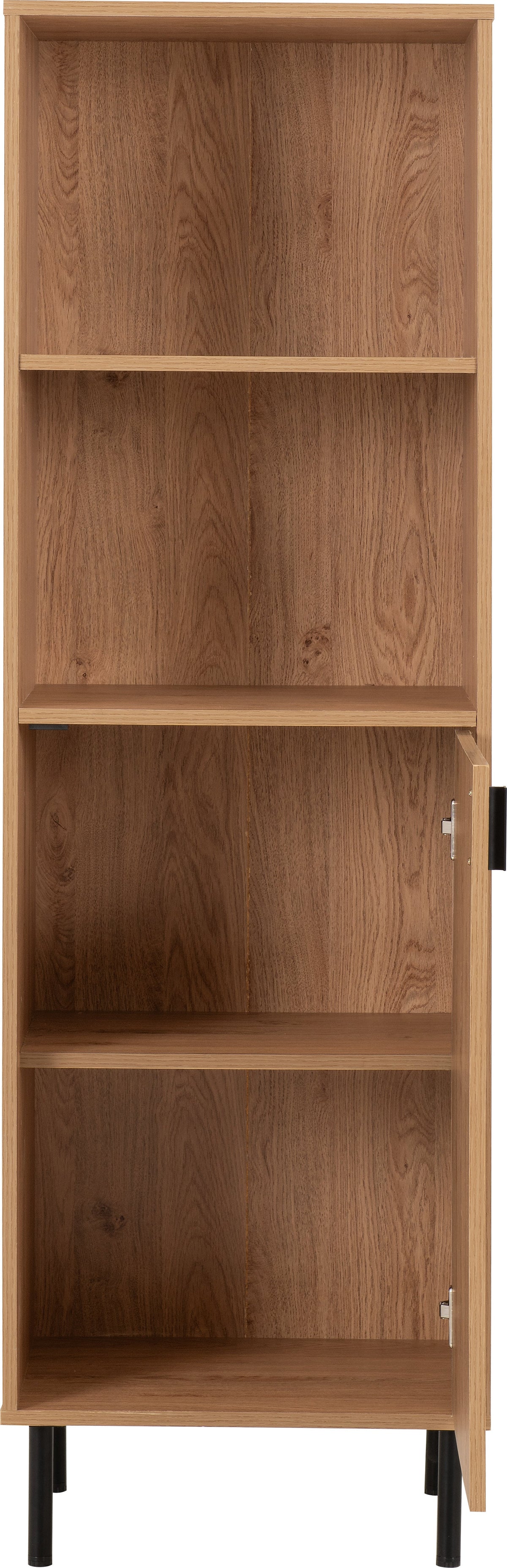 Leon 1 Door 2 Shelf Cabinet - Medium Oak Effect - view 10