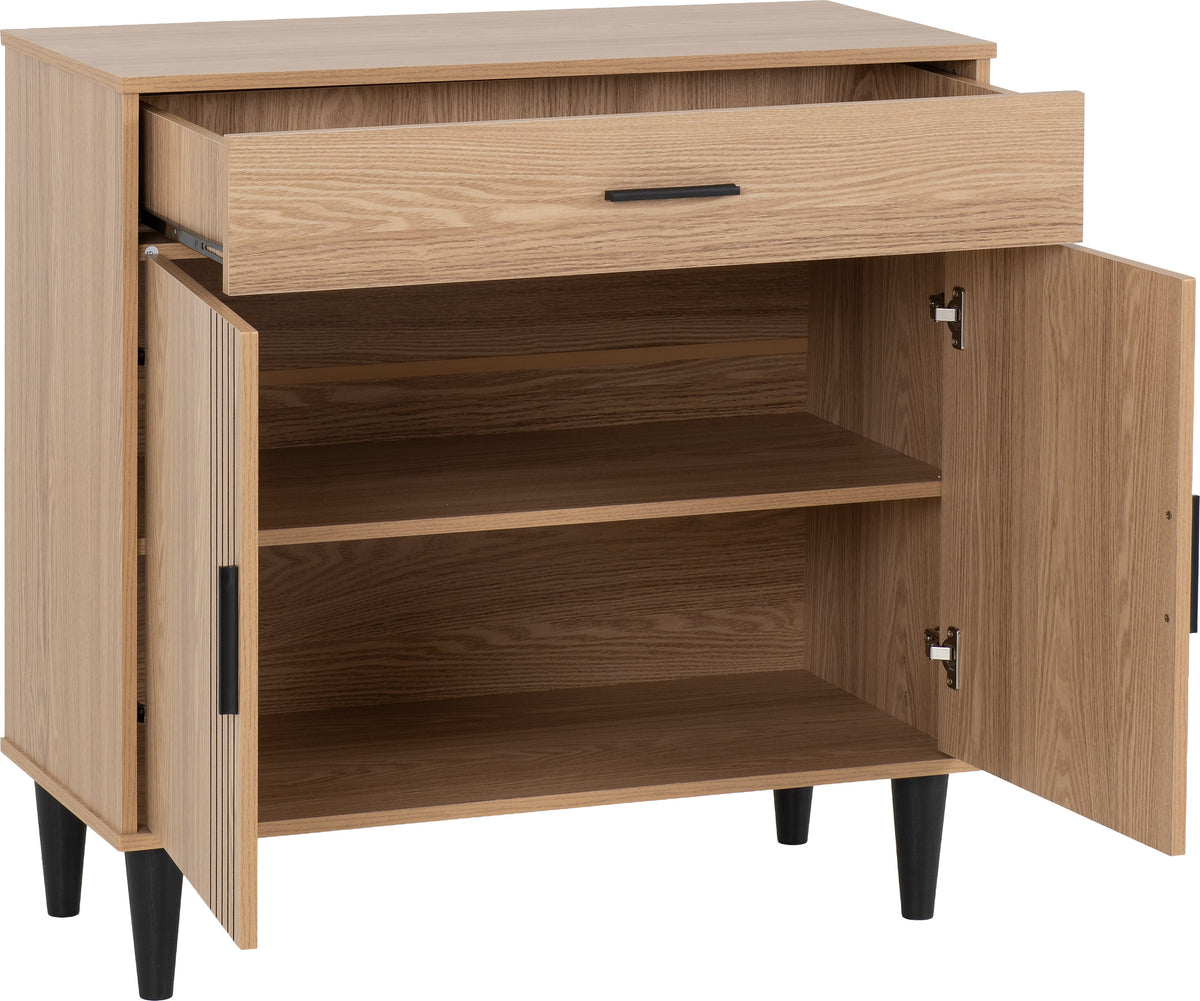 Tessa 2 Door 1 Drawer Sideboard - Natural Oak Effect - view 8