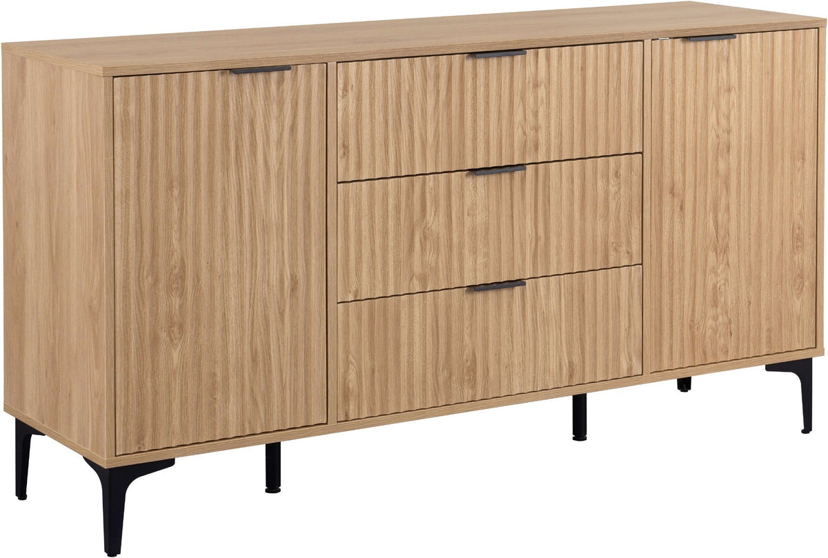Miami 2 Door 3 Drawer Sideboard - Oak Effect/Black - view 2