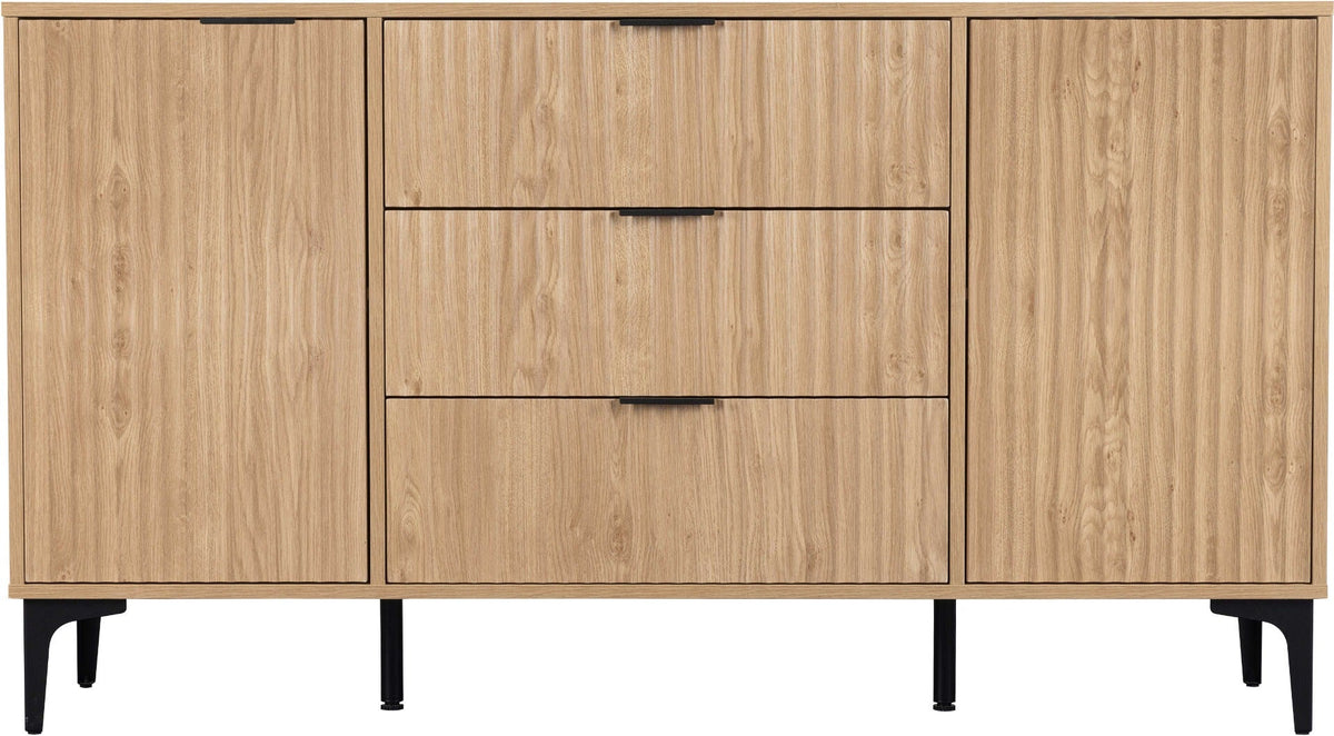 Miami 2 Door 3 Drawer Sideboard - Oak Effect/Black - view 3