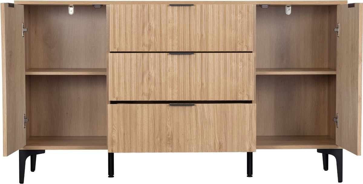 Miami 2 Door 3 Drawer Sideboard - Oak Effect/Black - view 4