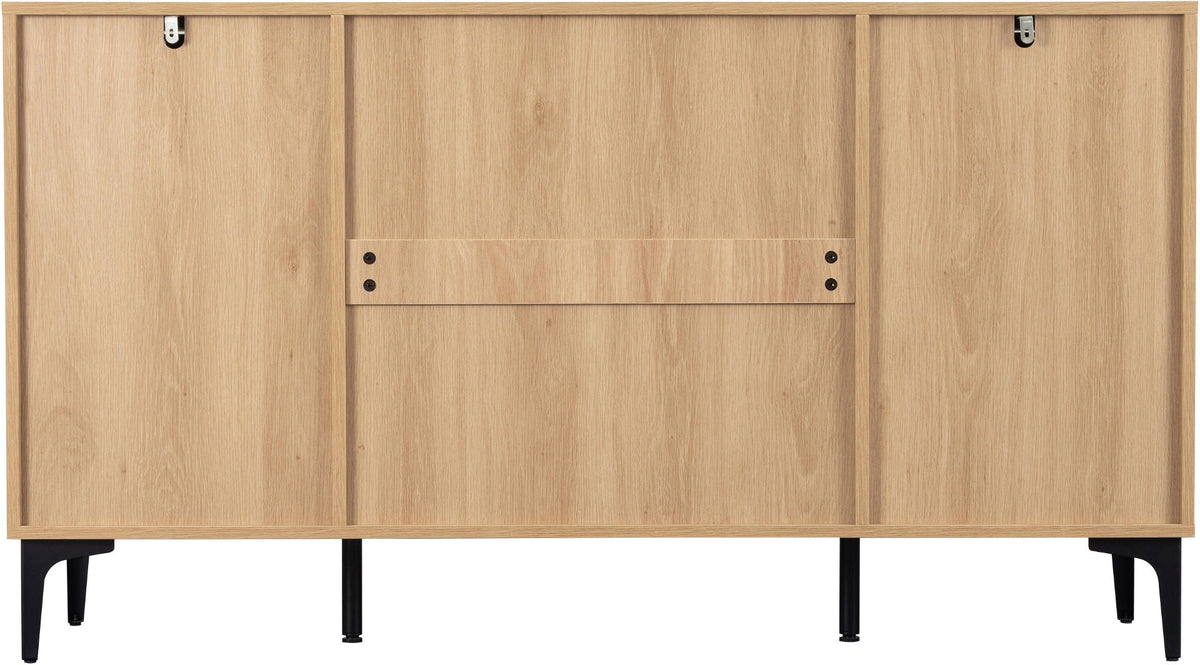 Miami 2 Door 3 Drawer Sideboard - Oak Effect/Black - view 6