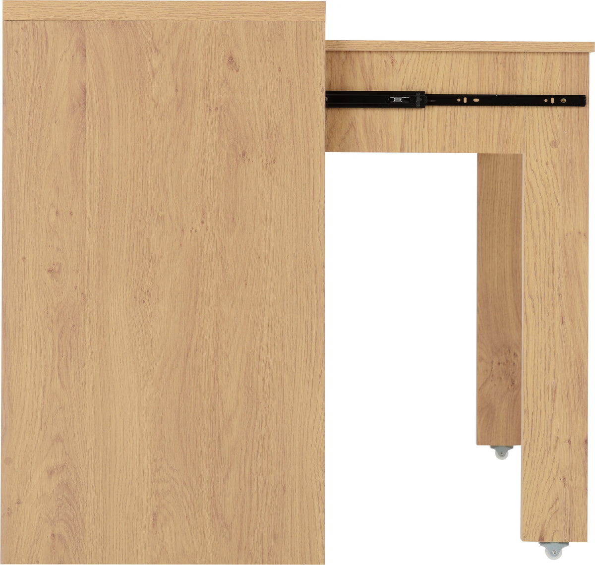 Seville 2 Drawer Slider Desk - Grey Gloss/Light Oak Effect Veneer - view 7