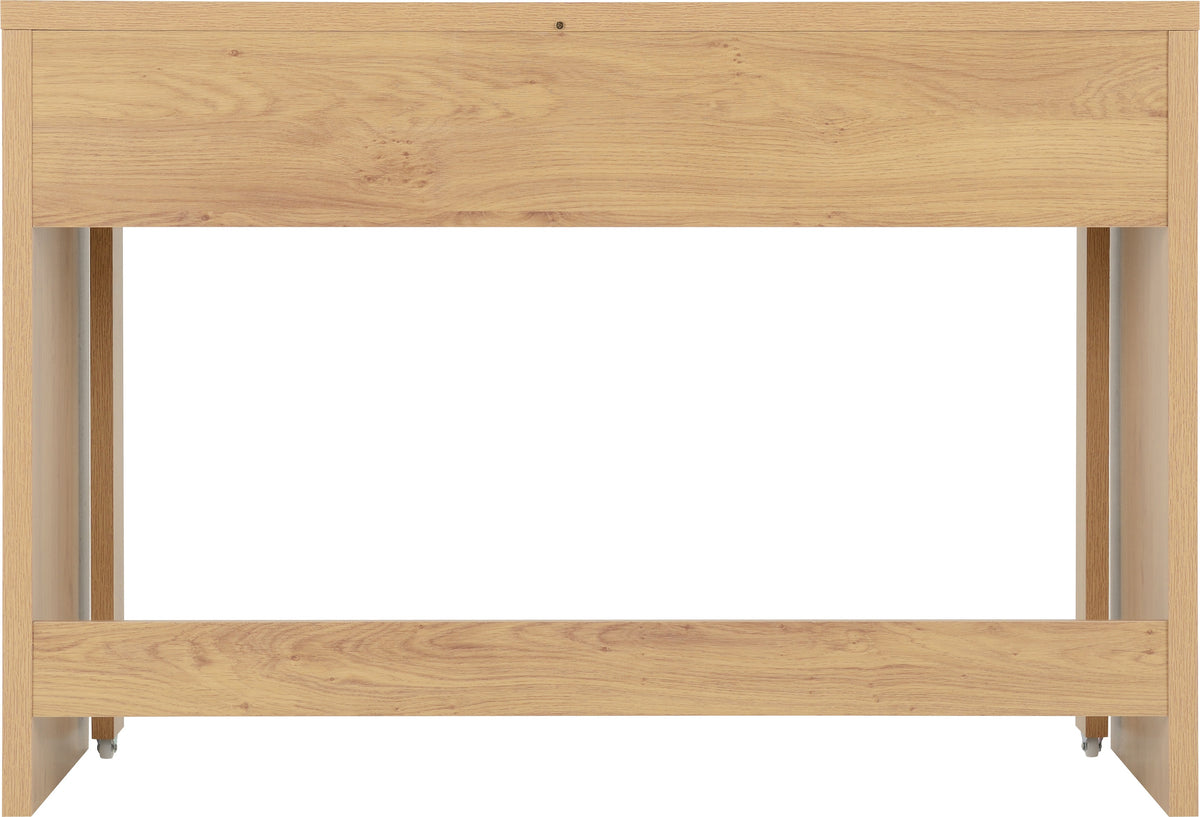 Seville 2 Drawer Slider Desk - Grey Gloss/Light Oak Effect Veneer - view 6