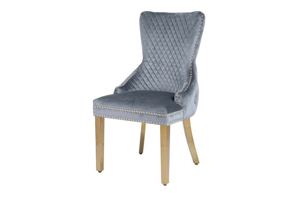 Victoria Grey Gold Dining Chair