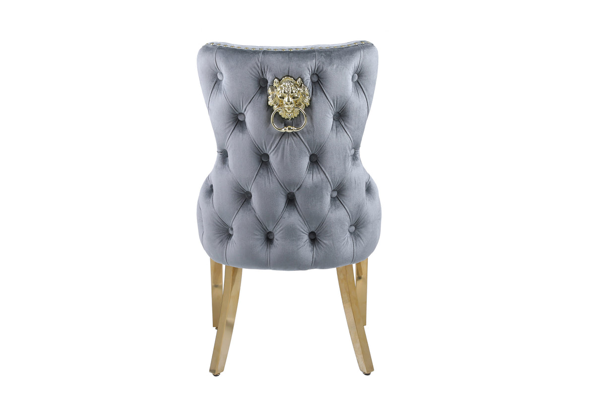Victoria Grey Gold Dining Chair