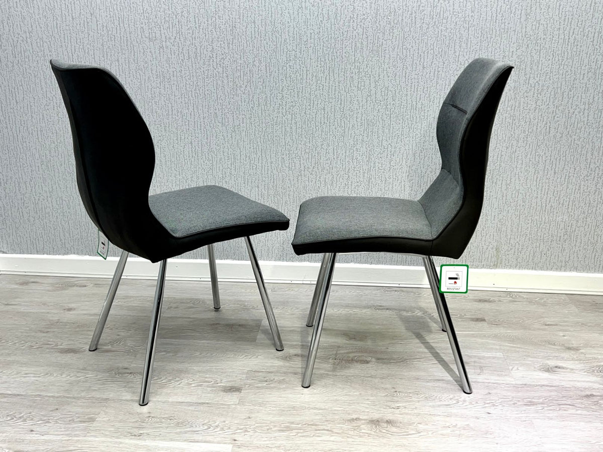 Zermatt Dining Chair (Grey PU with Grey Fabric)