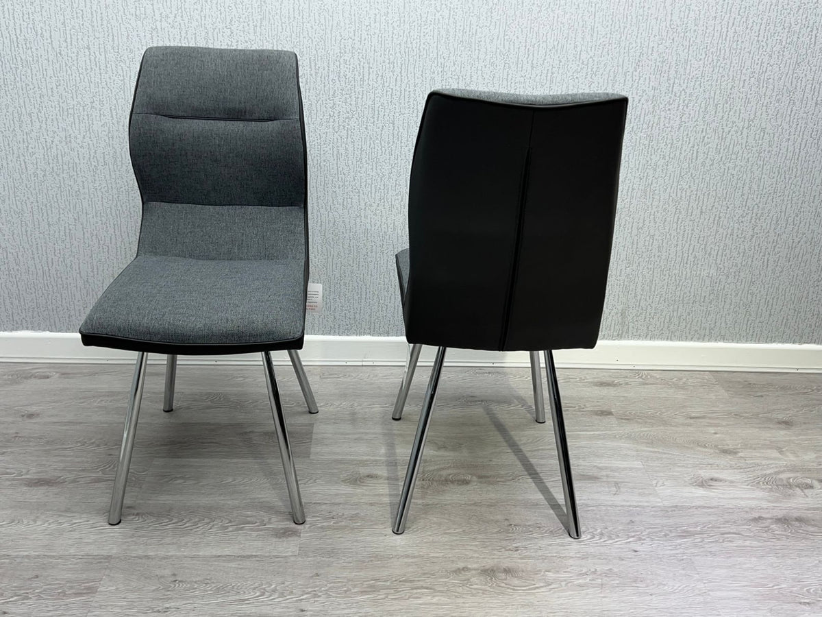 Zermatt Dining Chair (Grey PU with Grey Fabric)