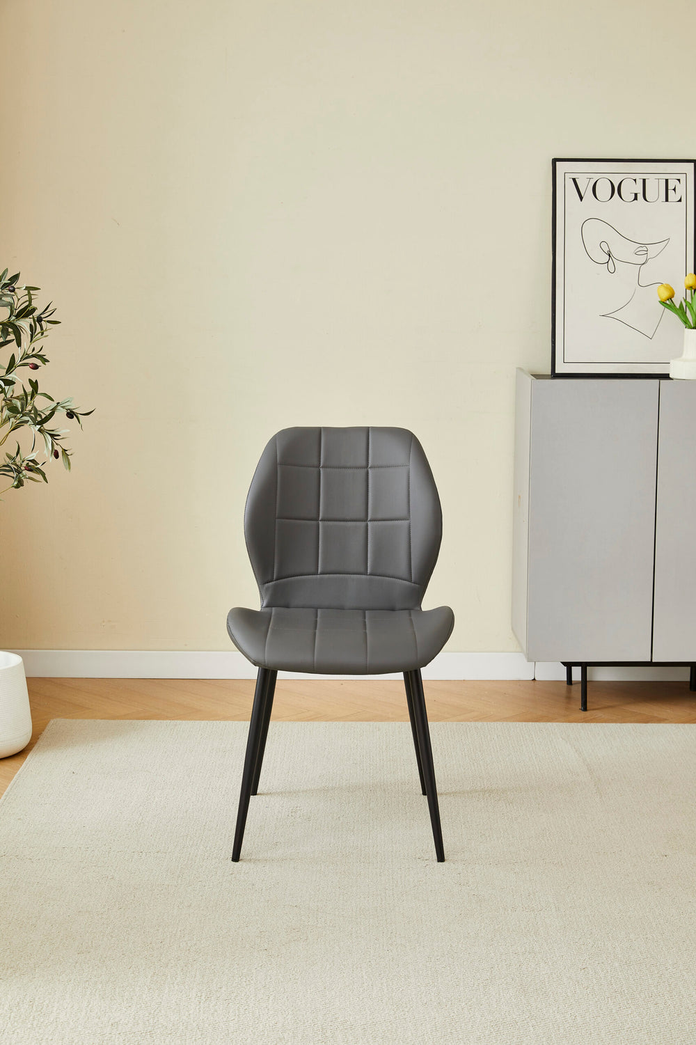 Oliver Grey PU Leather Effect Dining Chair