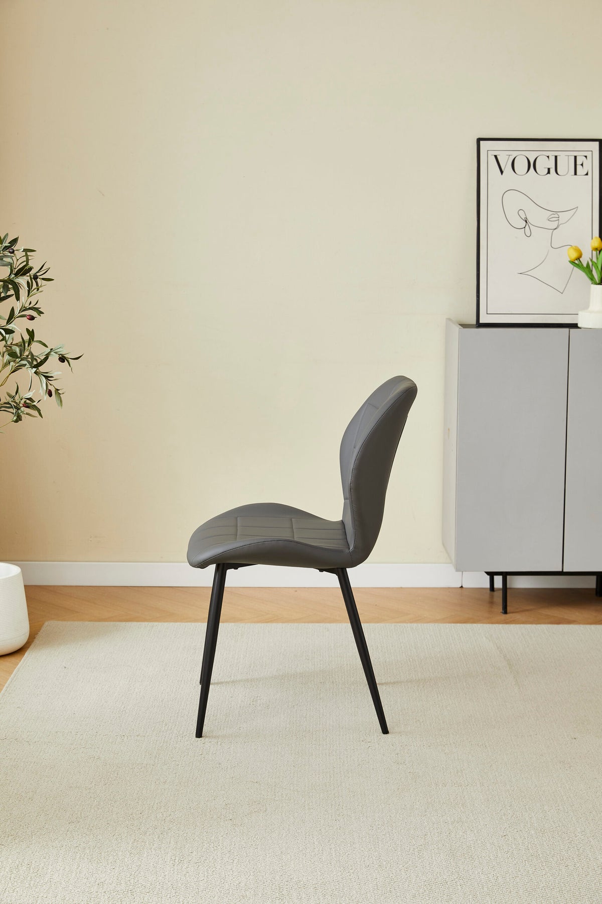 Oliver Grey PU Leather Effect Dining Chair