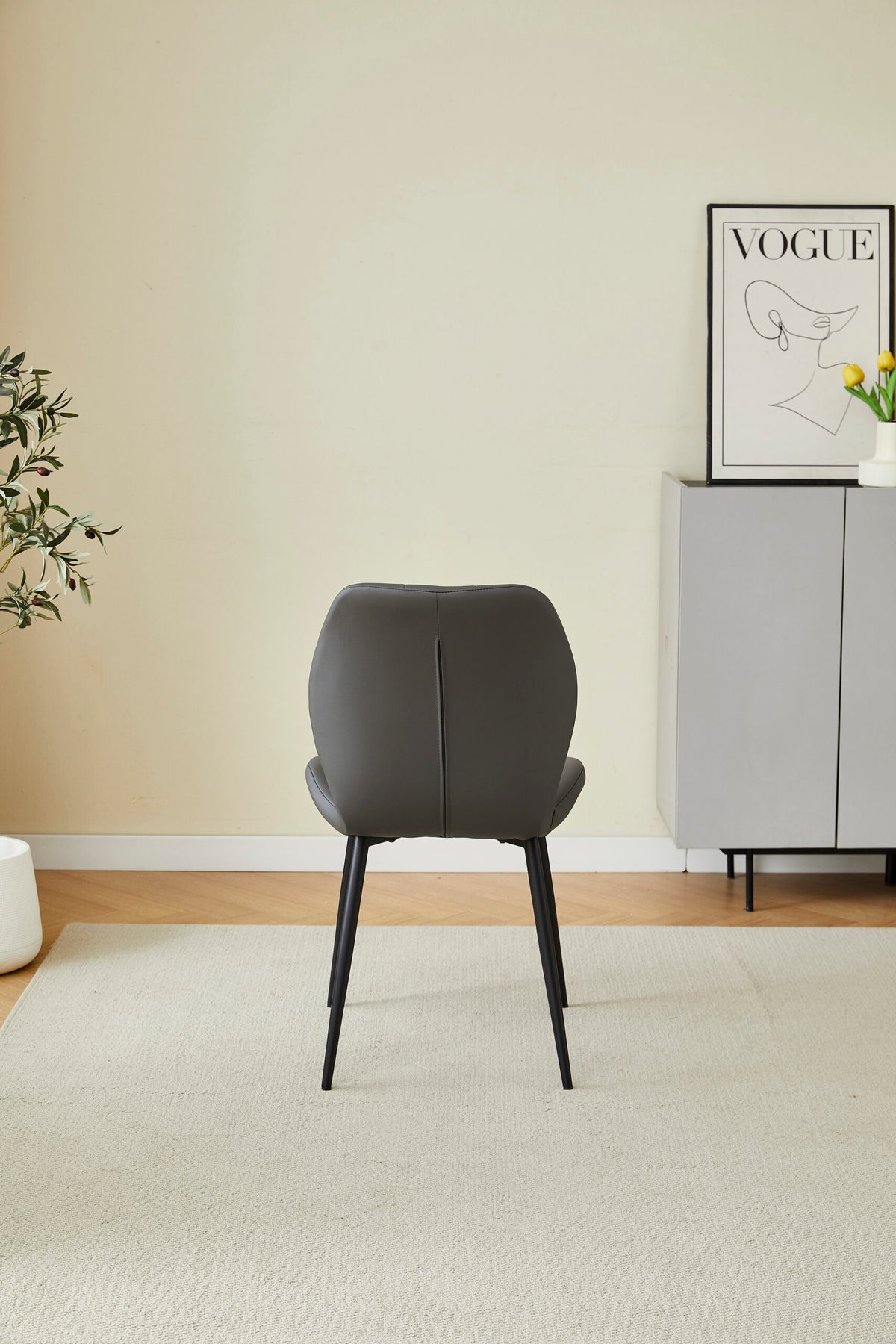 Oliver Grey PU Leather Effect Dining Chair