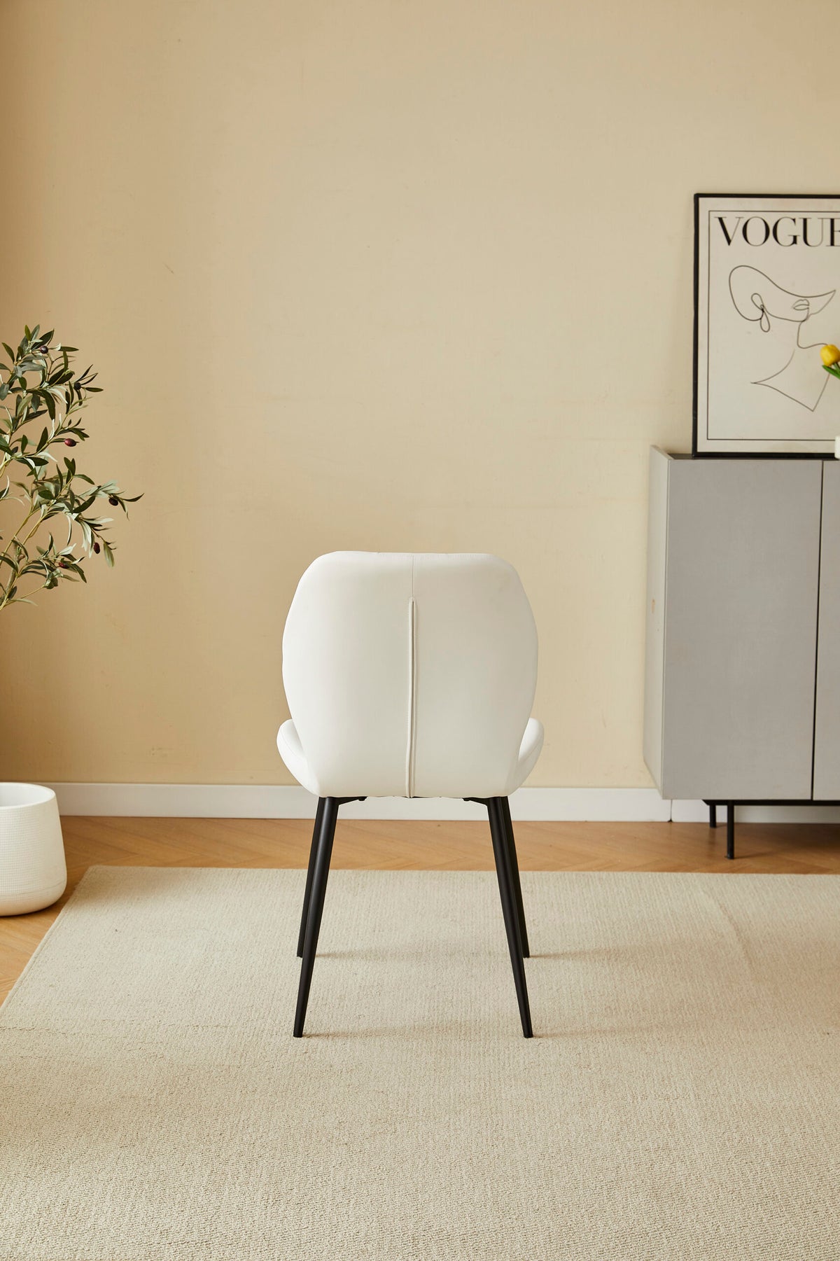 Oliver White PU Leather Effect Dining Chair