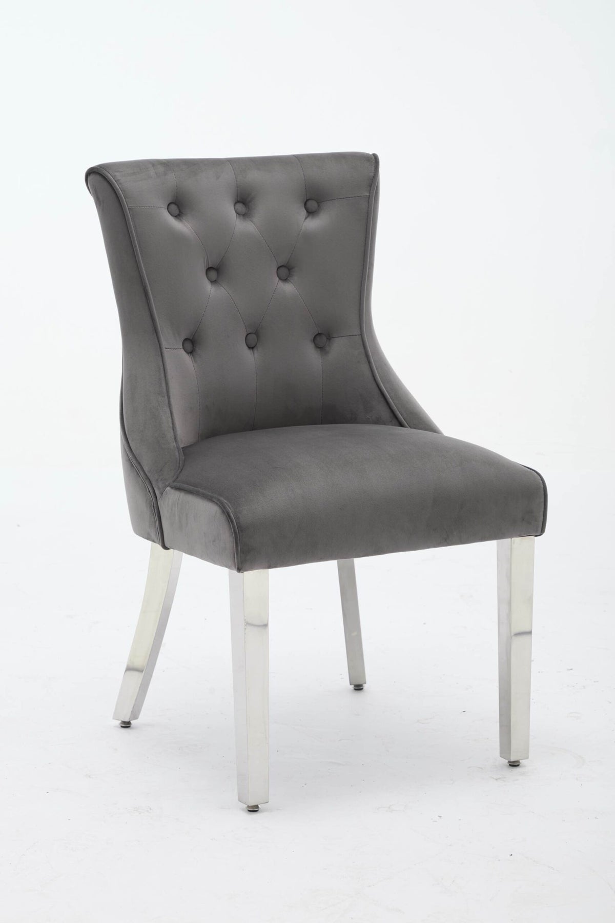 Portland Grey Velvet Dining Chair