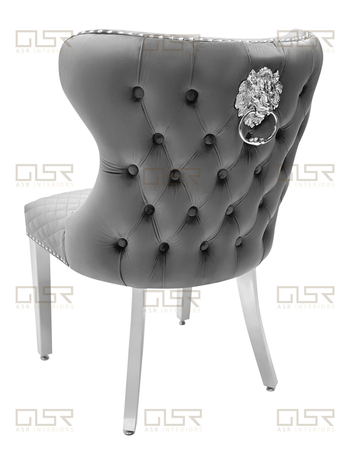 Valentino Grey Velvet Dining Chair