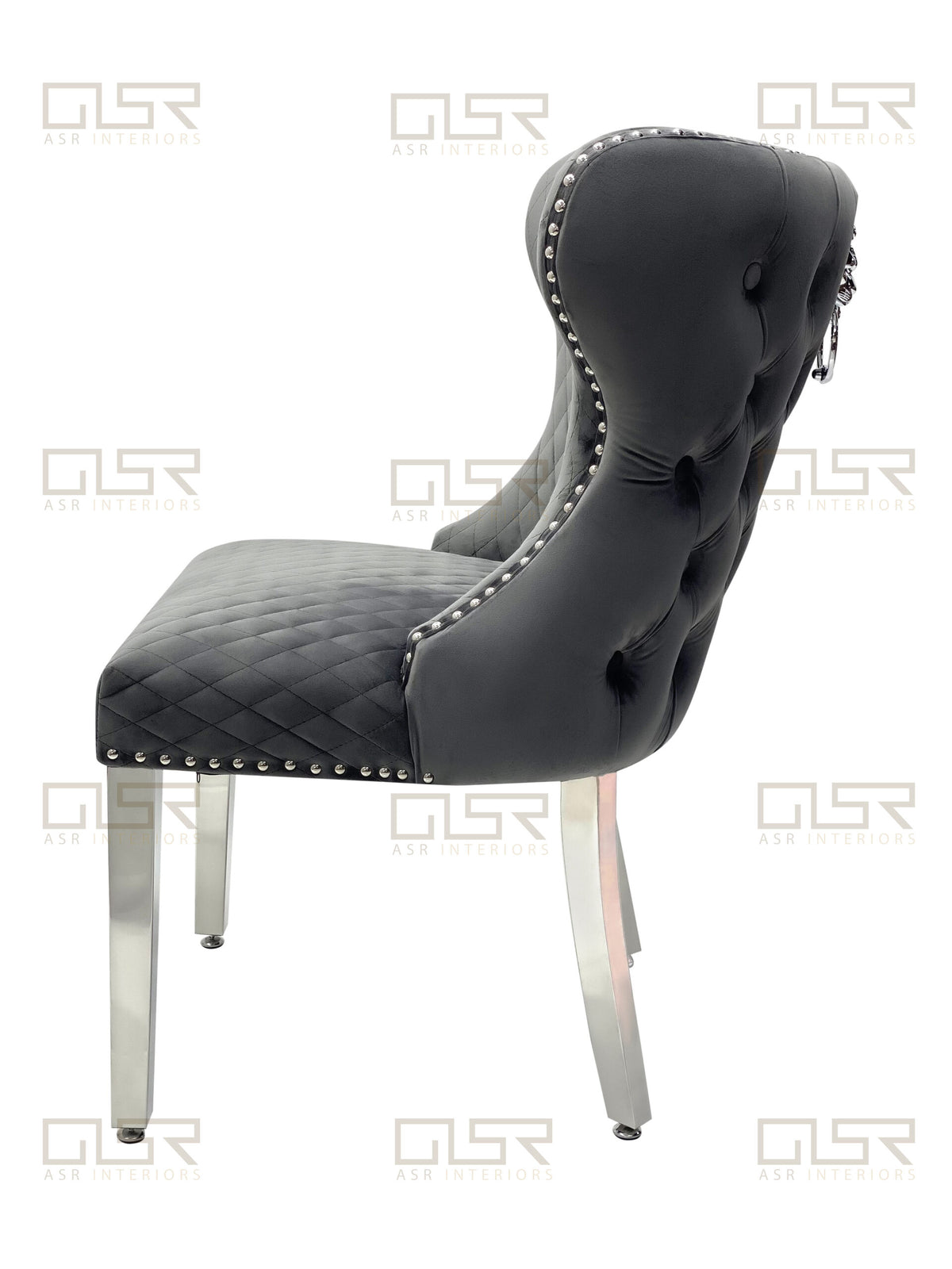 Valentino Grey Velvet Dining Chair