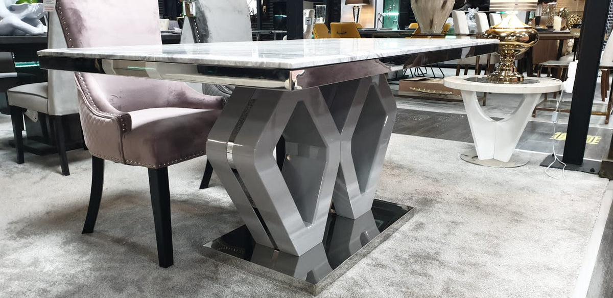 Majestic Grey Marble Dining Table