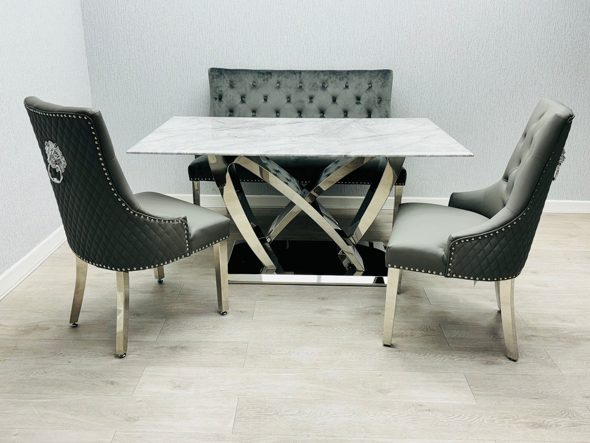 California Grey Marble160cm Dining Table