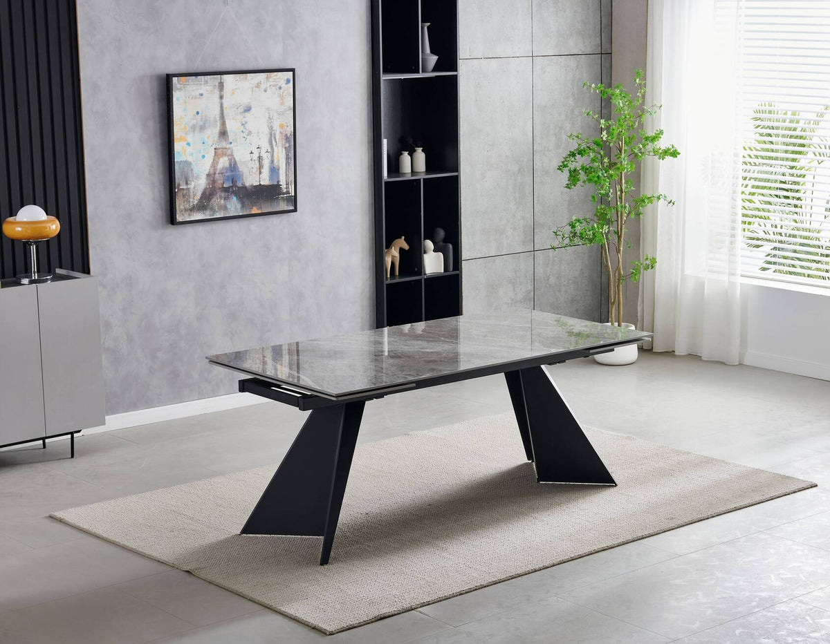 Chicago Extending 160cm to 200cm Grey Ceramic Table
