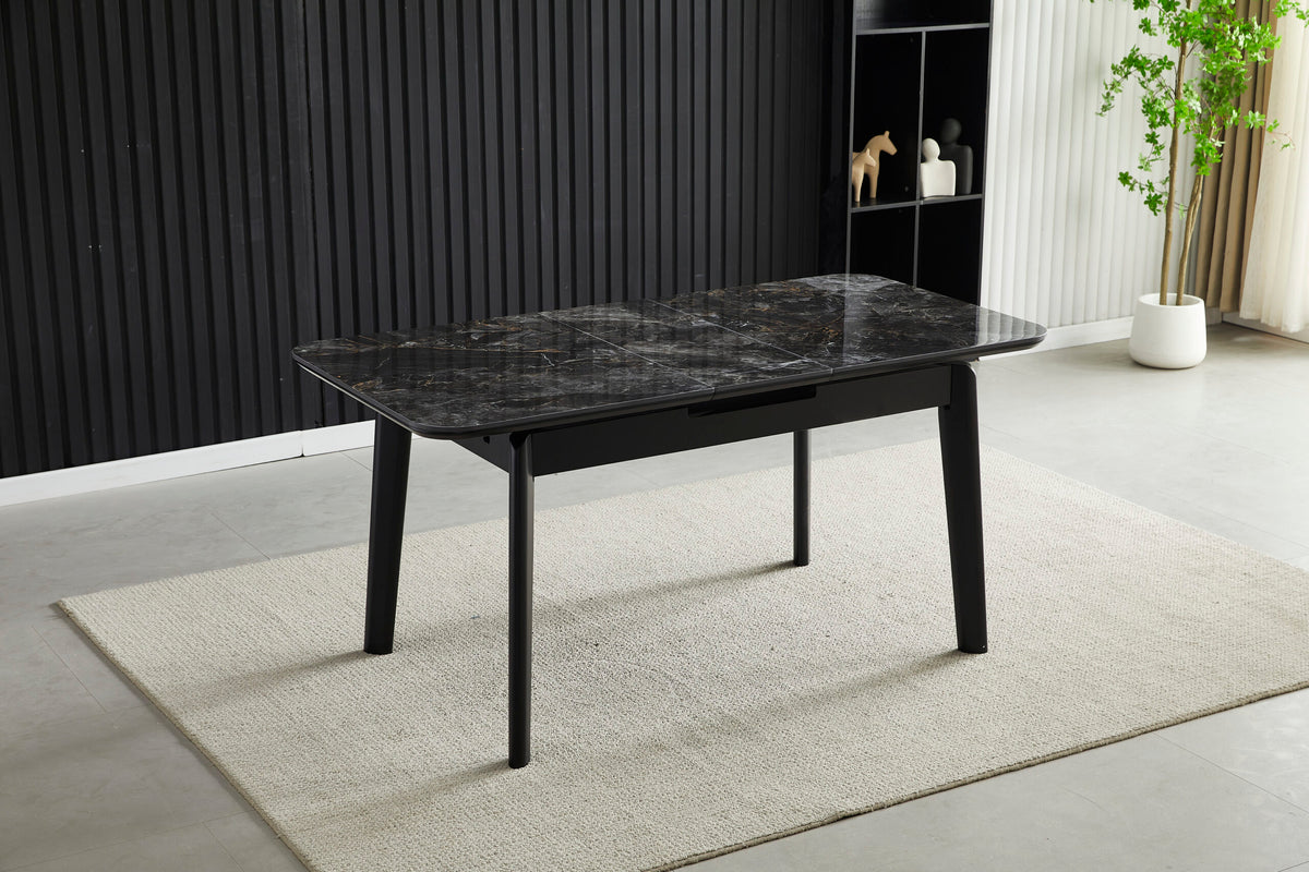 Arizona Extending Black Gold Ceramic Table