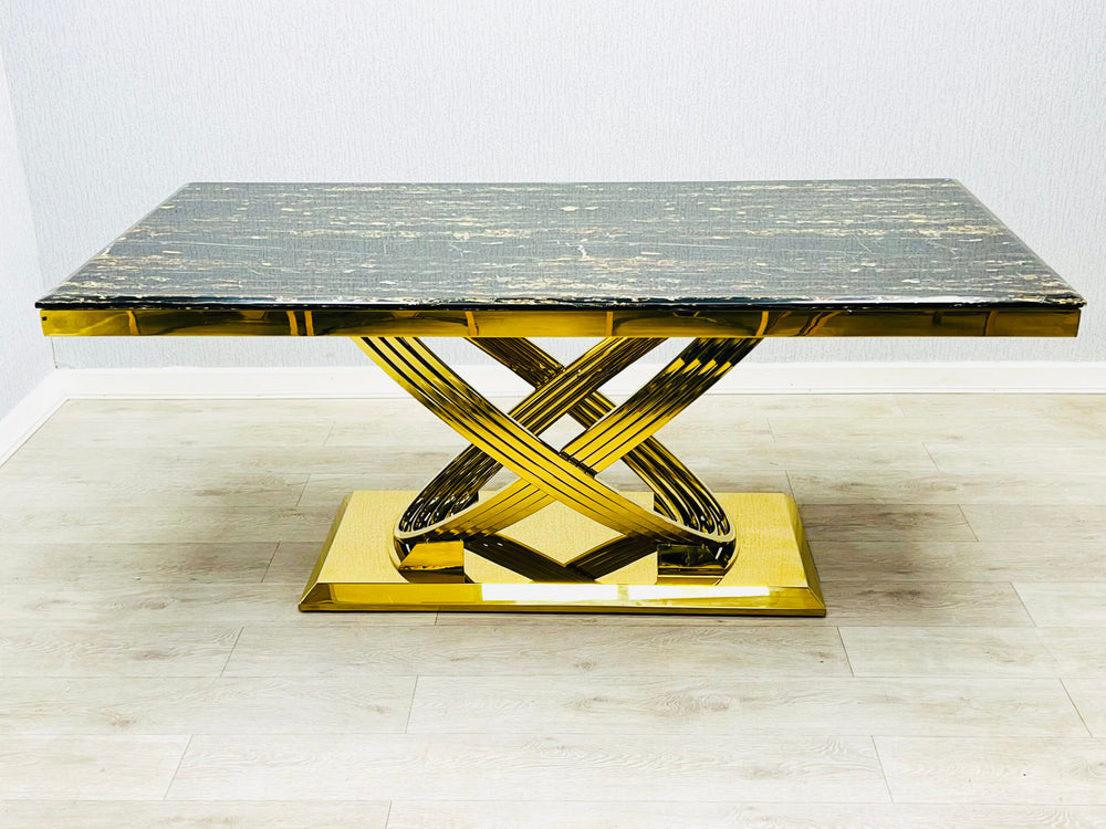 Elina Black/Gold Marble Coffee Table
