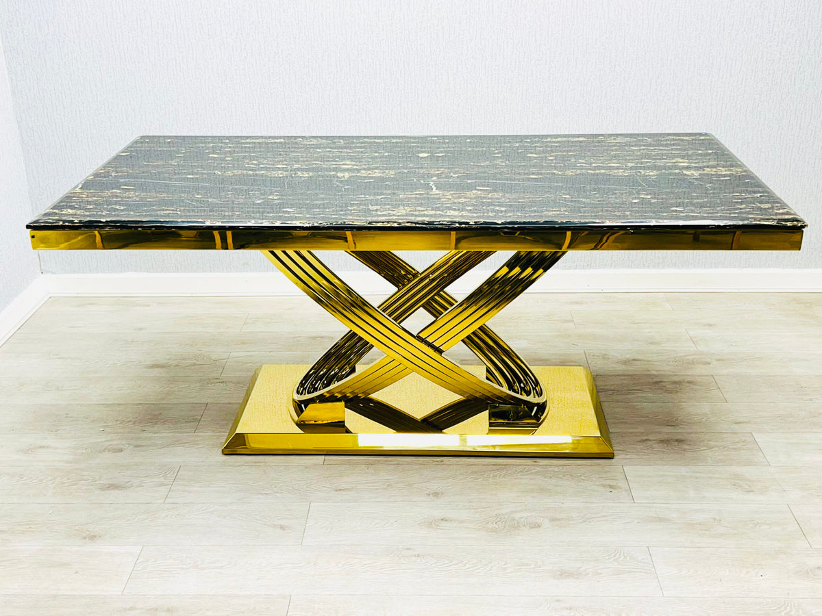 Elina Black/Gold Marble Coffee Table
