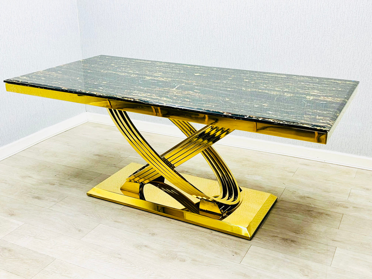 Elina Black/Gold Marble Coffee Table