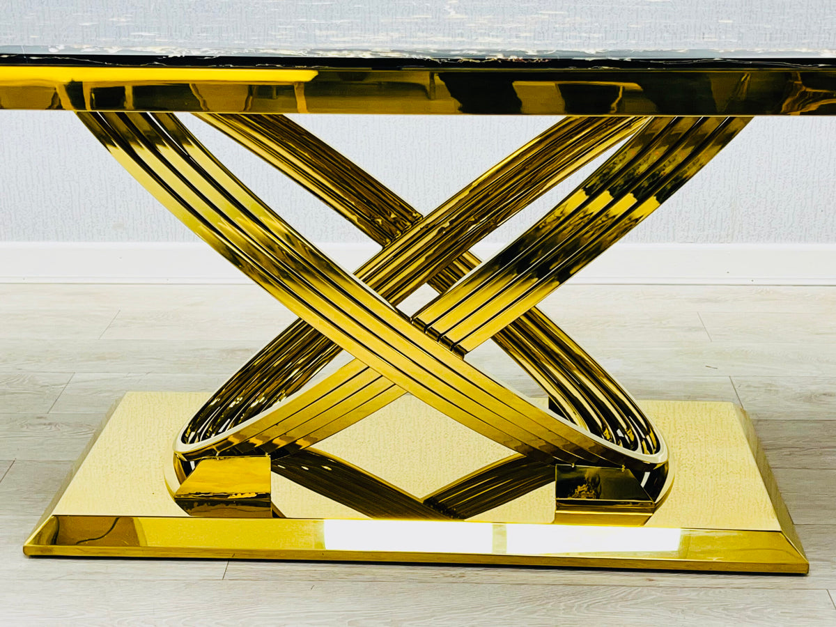 Elina Black/Gold Marble Coffee Table