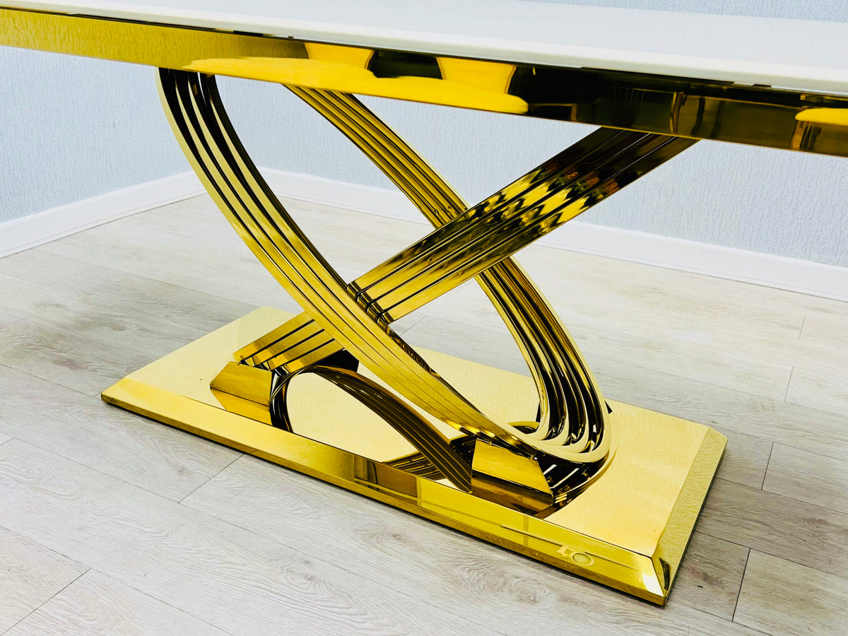Elina Cream/Gold Marble Coffee Table