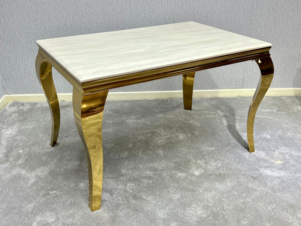 Sofia Cream & Gold Marble Table – All Sizes - 1.2 M
